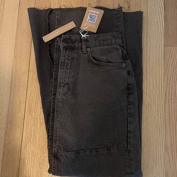 NWT Reformation Tazz Denim Skirt Espresso Brown Size 26 - Picture 3 of 9